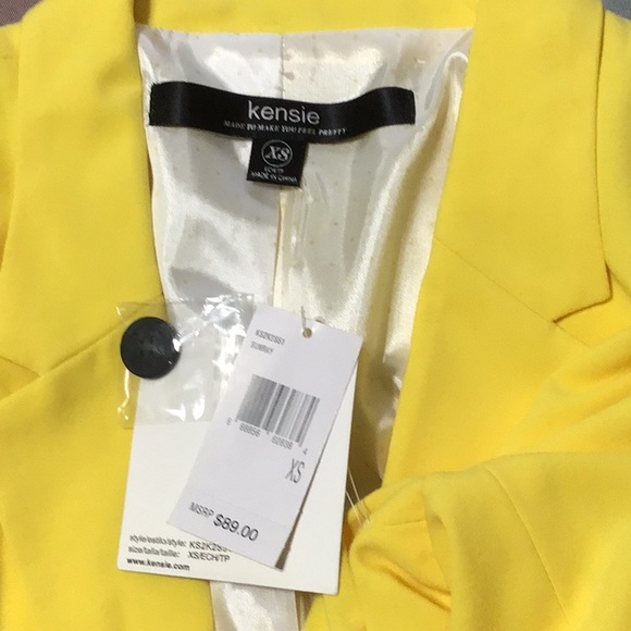🆕 KENSIE SunRay Blazer Long Sleeves Yellow - Picture 11 of 11